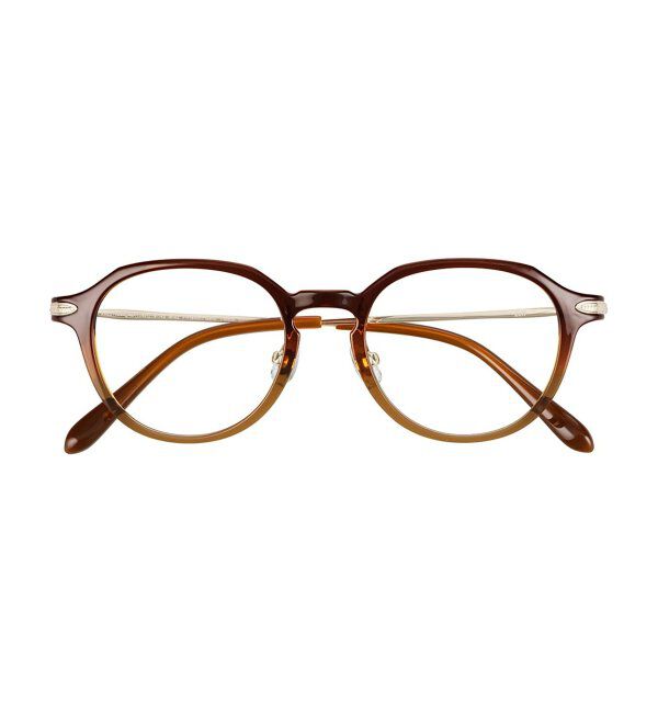  「ボストン型 メガネ 軽量｜メタル｜大人可愛い｜伊達メガネ 度付き｜ユニセックス レンズ交換券付」|メガネ|濃ブラウン1