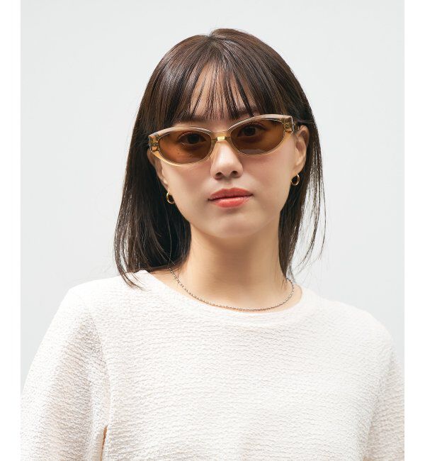  「Zoff｜takashi kumagai スクエア型 サングラス 横長フレーム｜キャッツアイ｜紫外線対策 UVカット  」|サングラス|ブラウン
