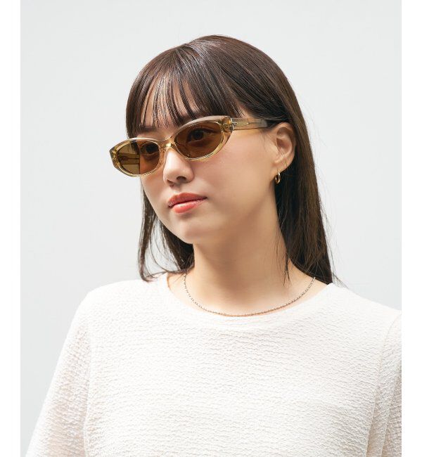  「Zoff｜takashi kumagai スクエア型 サングラス 横長フレーム｜キャッツアイ｜紫外線対策 UVカット  」|サングラス|