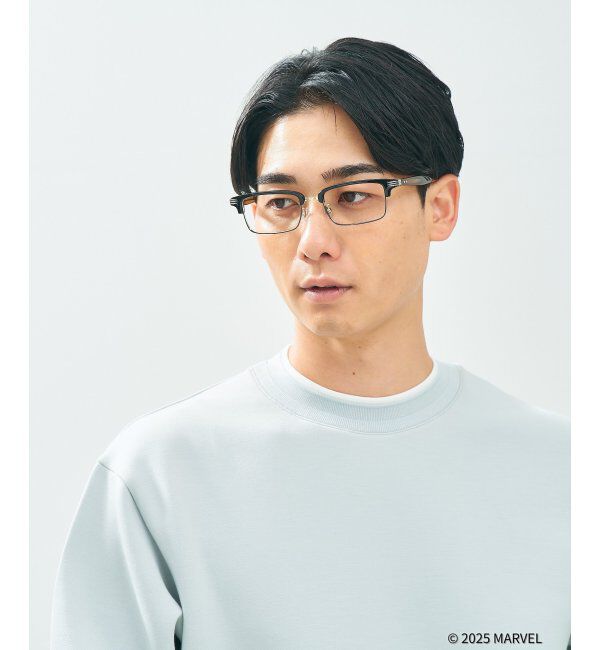  「MARVEL COLLECTION【ウルヴァリン モデル】 スクエア型 メガネ | 伊達メガネ 度付き   レンズ交換券付」|メガネ|