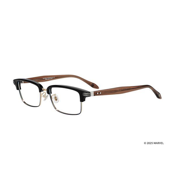  「MARVEL COLLECTION【ウルヴァリン モデル】 スクエア型 メガネ | 伊達メガネ 度付き   レンズ交換券付」|メガネ|