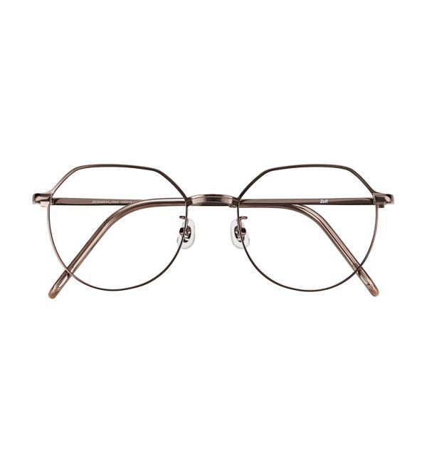  「ボストン型 メガネ | クラウンパント メタルフレーム 眼鏡 伊達メガネ 度付き CLASSIC レンズ交換券付」|メガネ|薄ブラウン