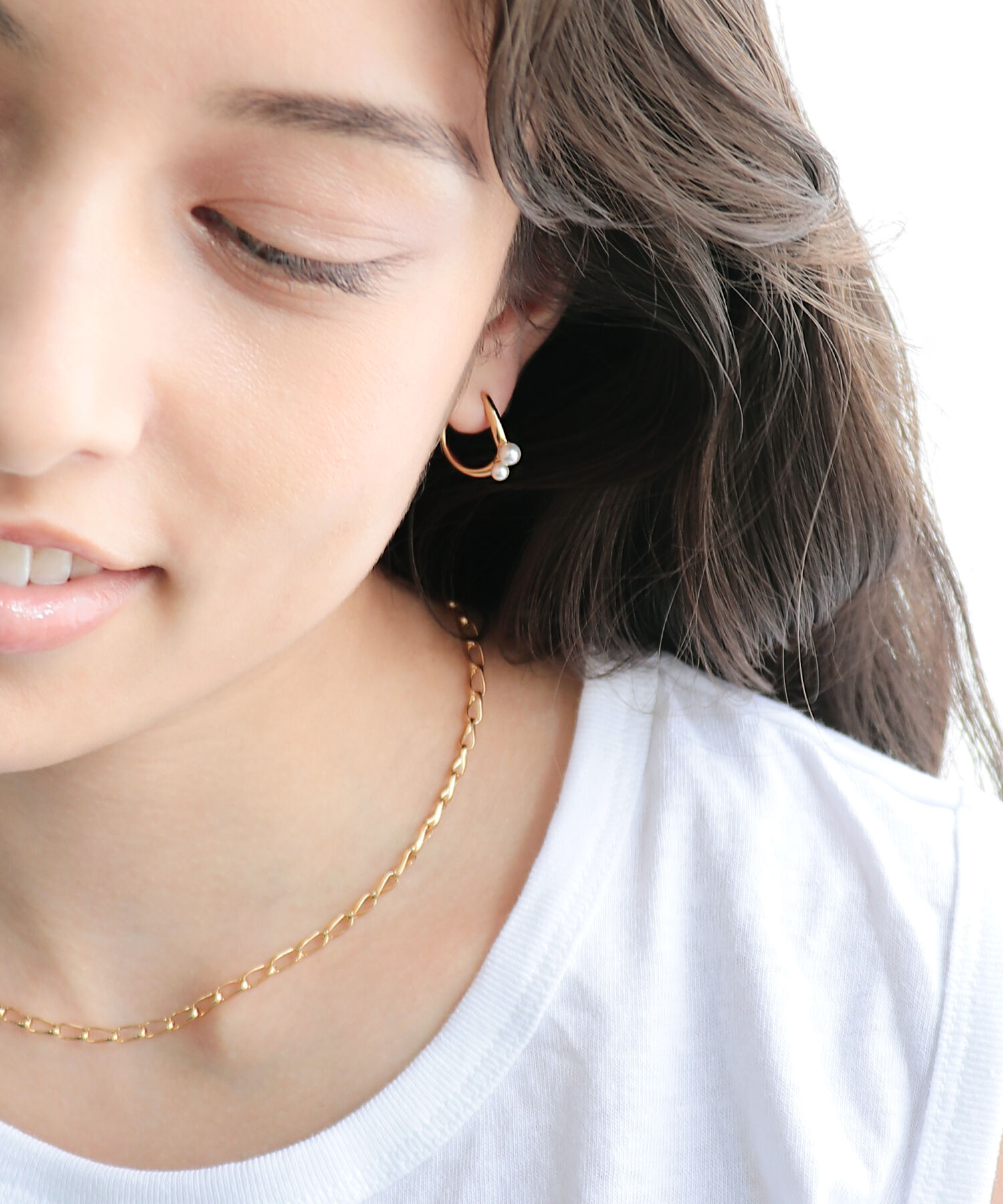  「silver925 パール並び イヤリング (ニッケルフリー)」|イヤリング|