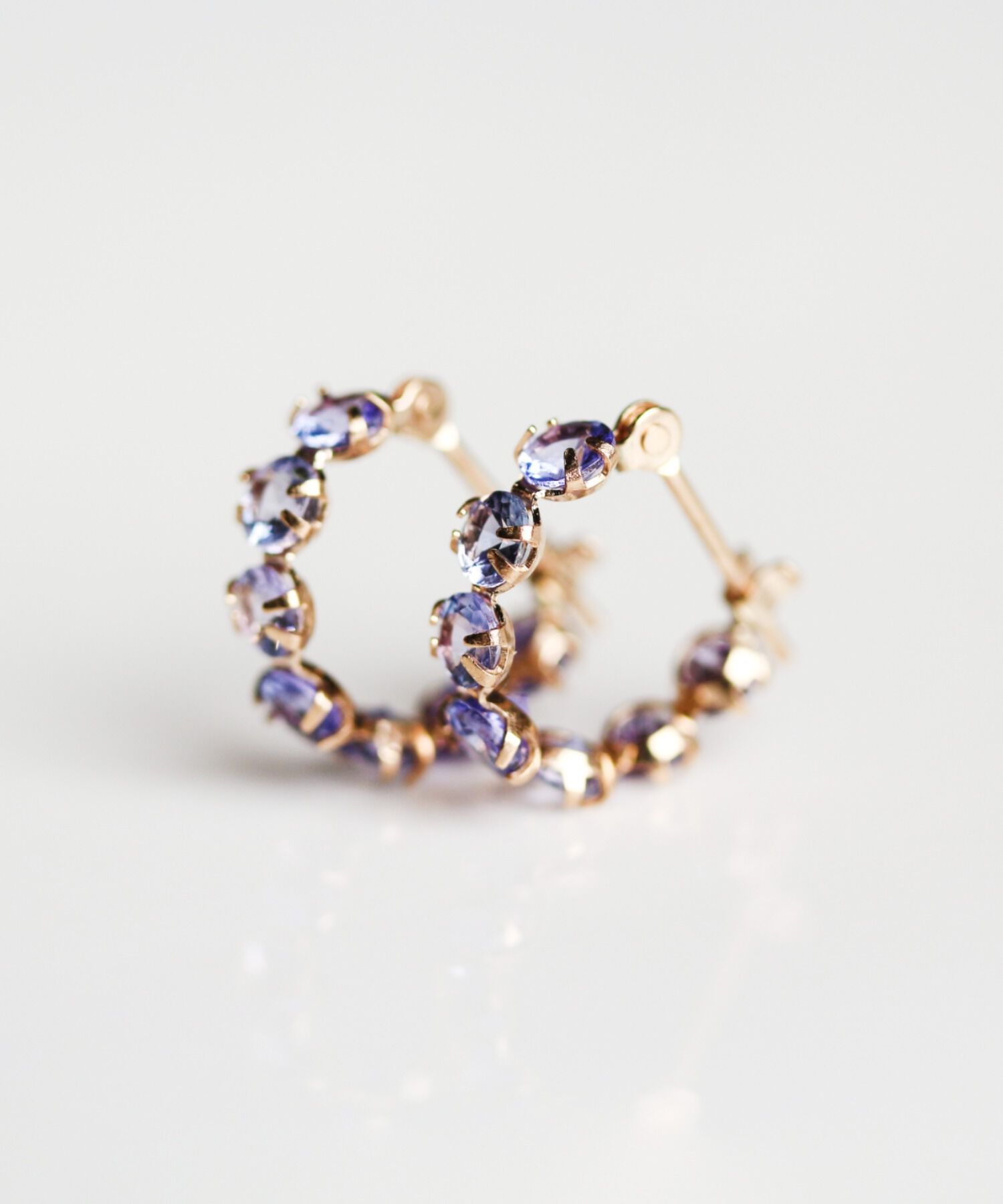  「タンザナイト スナップ フープ ピアス | K10YG」|ピアス|