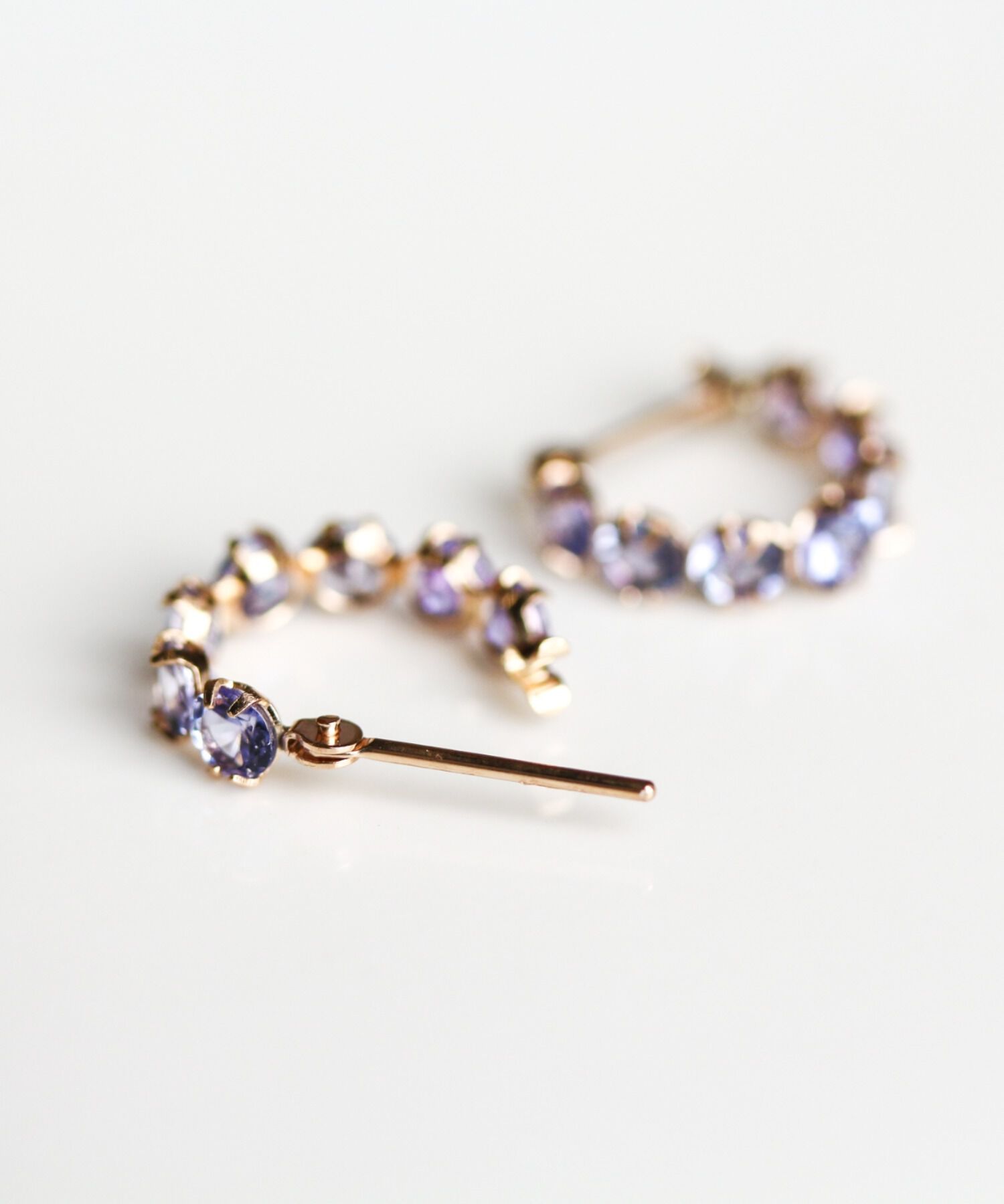  「タンザナイト スナップ フープ ピアス | K10YG」|ピアス|