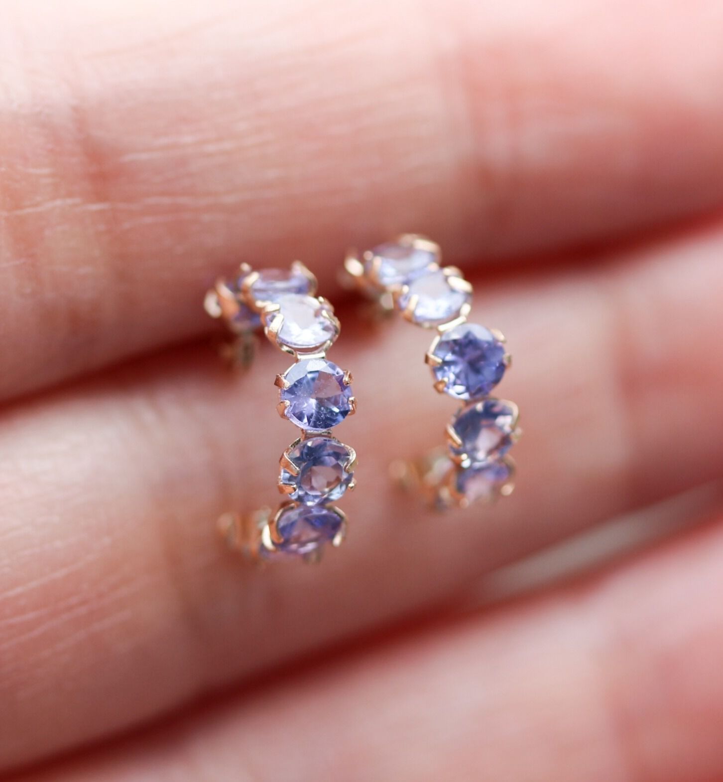  「タンザナイト スナップ フープ ピアス | K10YG」|ピアス|