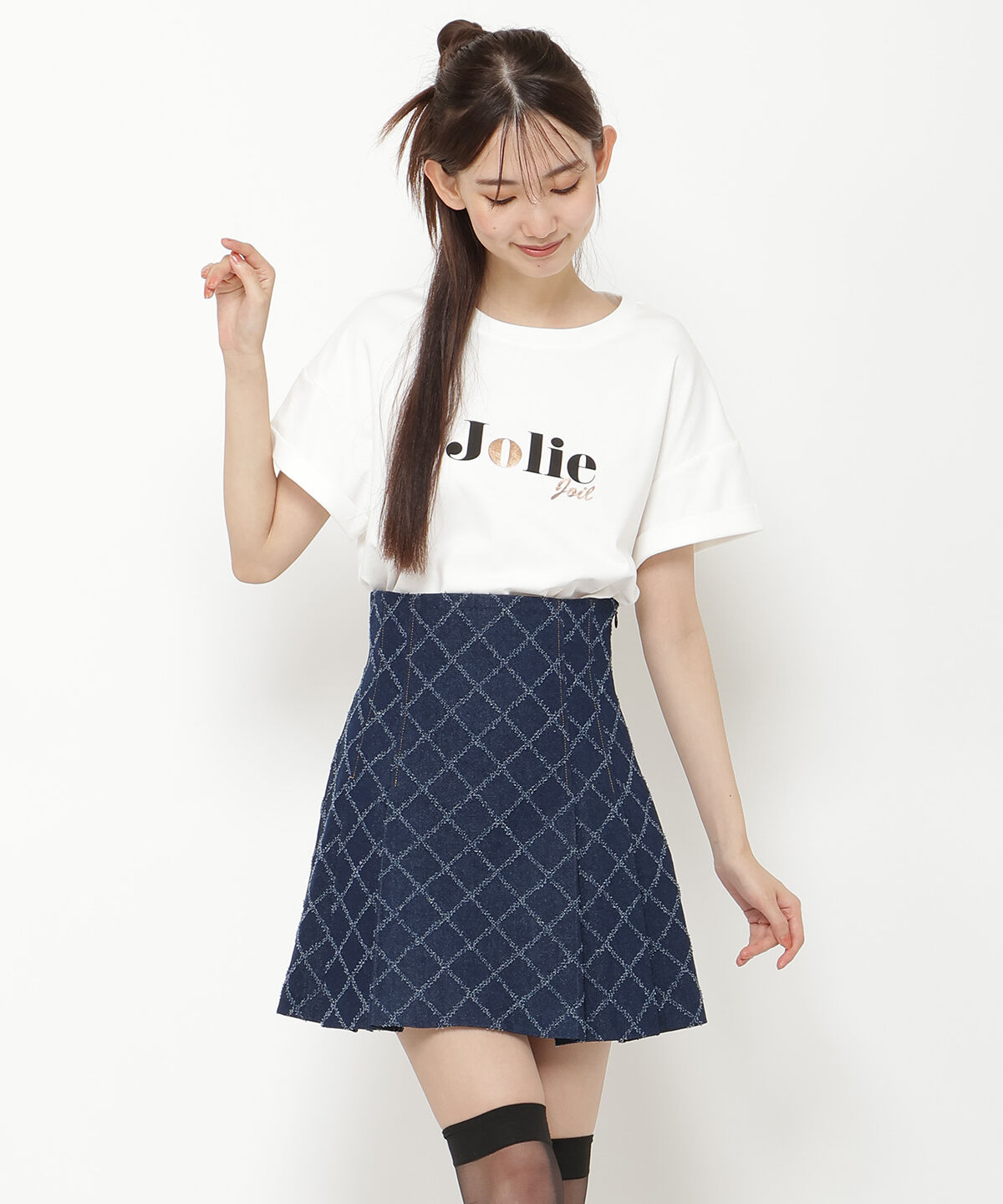 REDYAZEL「ダイヤデニムミニスカート」|フレア|