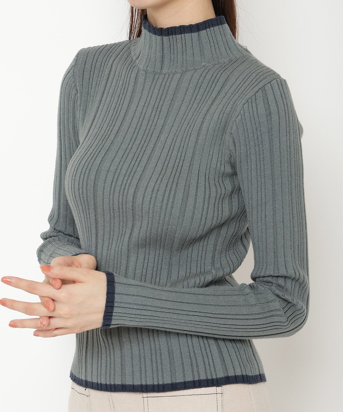 REDYAZEL「バイカラータートルニット」|ニット・セーター|