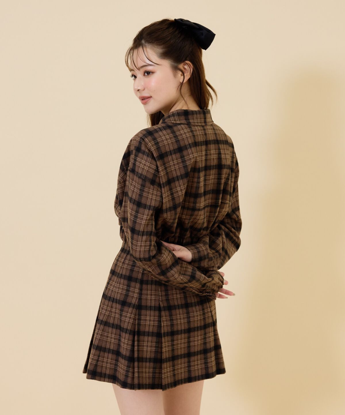 REDYAZEL「フロントジップチェックショートブルゾン」|ブルゾン・スタジャン|