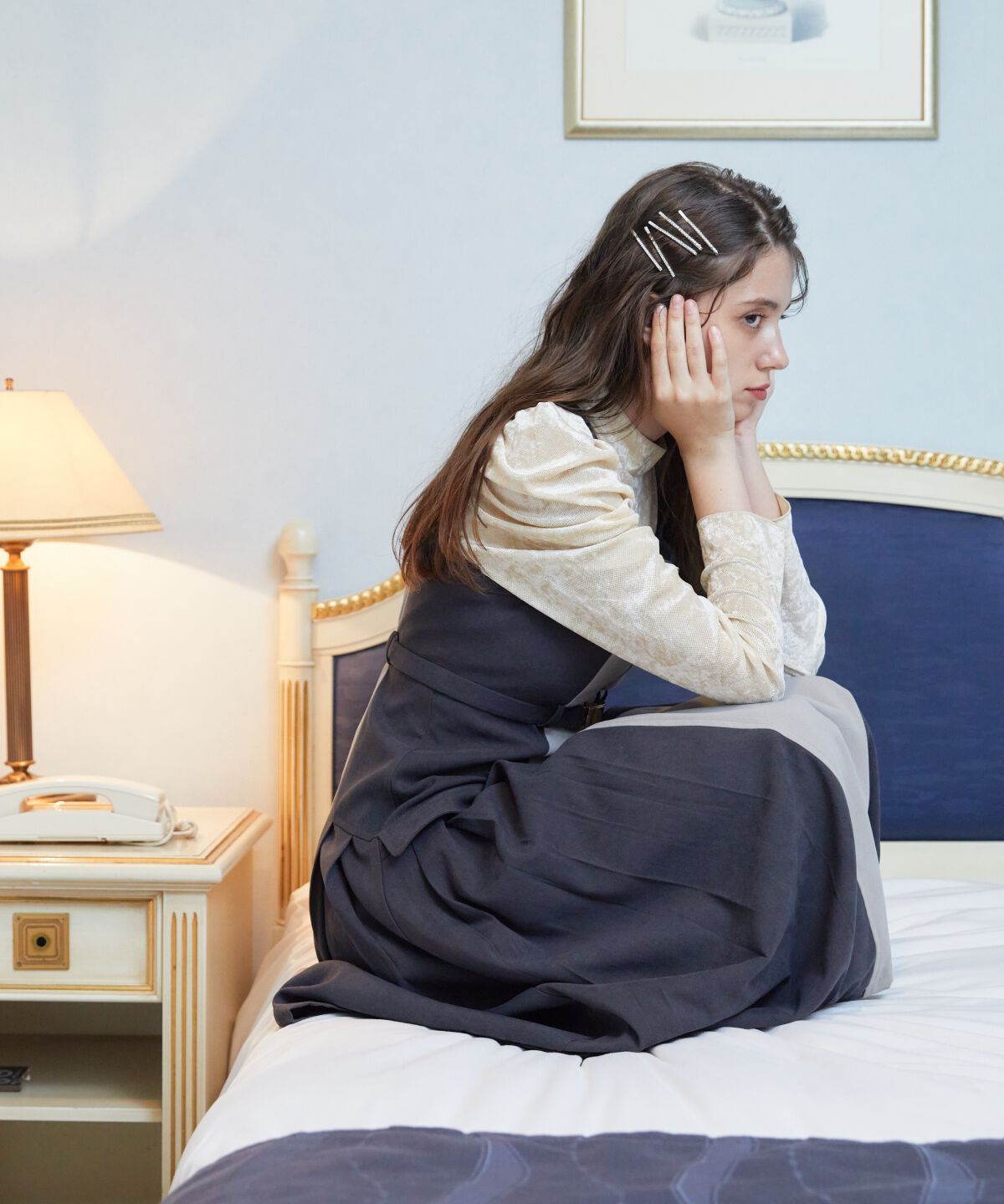 REDYAZEL「バイカラーサイドプリーツジャンパースカート」|ジャンパースカート|