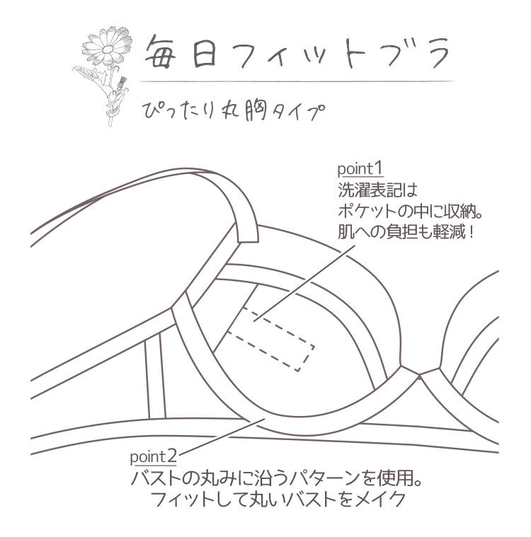 intesucre「アンテシュクレ 毎日フィットブラ ぴったり丸胸タイプ ブラセット 全3色 B-E/65-75 IBT337」|インナー|