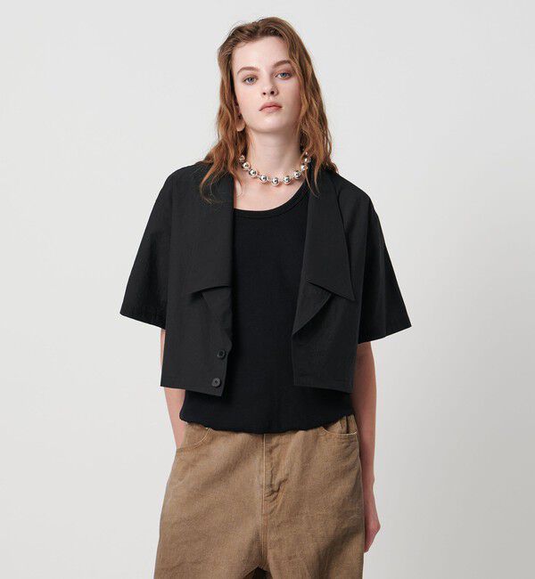 ASTRAET「＜ASTRAET＞ラペル ショートスリーブシャツ2」|シャツ・ブラウス|BLACK