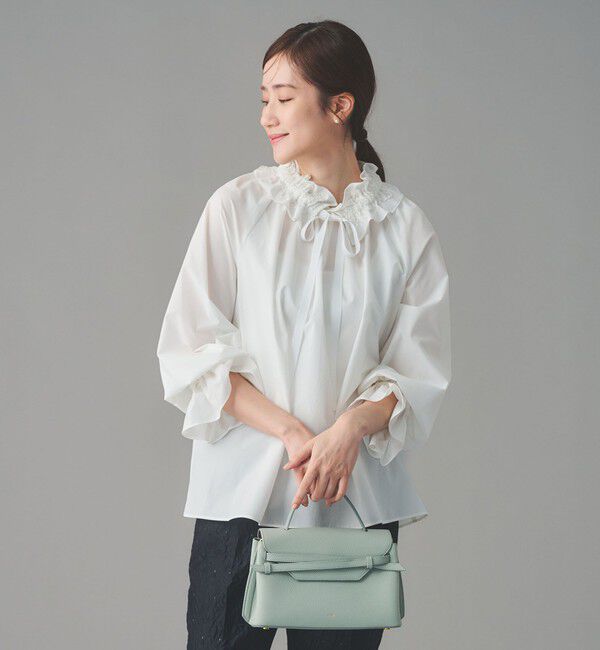 UNITED ARROWS「レースフリルカラー 2WAY ブラウス」|シャツ・ブラウス|WHITE