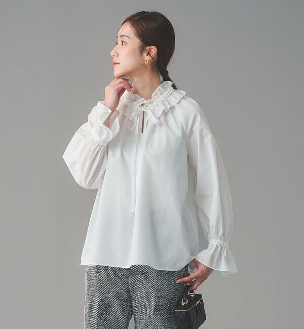 UNITED ARROWS「レースフリルカラー 2WAY ブラウス」|シャツ・ブラウス|