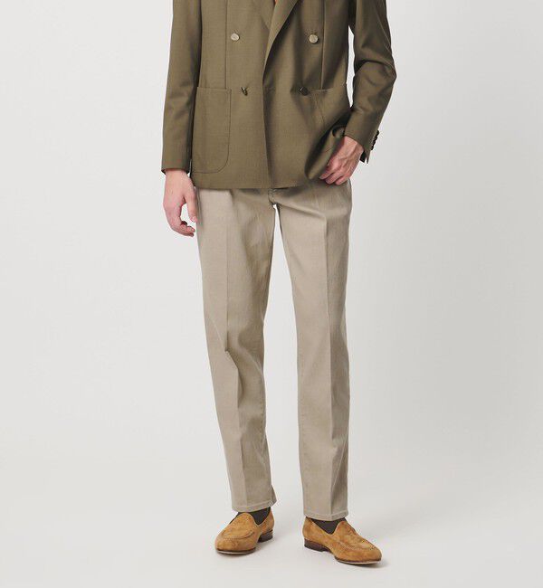 UNITED ARROWS「ドリル 5ポケット  ベーシック テーパード ノープリーツ パンツ」|チノ|BEIGE