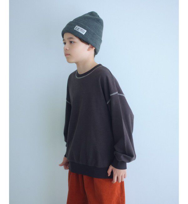UNITED ARROWS green label relaxing「裏毛 配色ステッチ プルオーバー / キッズ  100cm-160cm」|Tシャツ・カットソー|DK.GRAY