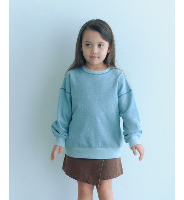 UNITED ARROWS green label relaxing「裏毛 配色ステッチ プルオーバー / キッズ  100cm-160cm」|Tシャツ・カットソー|LT.BLUE