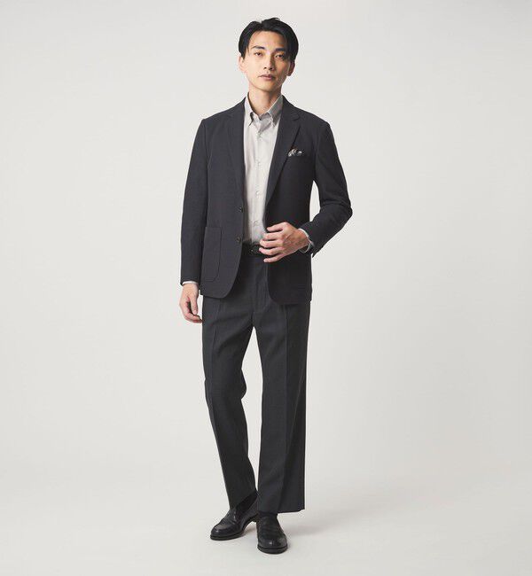 UNITED ARROWS green label relaxing「エブリット Cブラッシュド ヘリンボーン スナップ ボタンダウン シャツ -イージーアイロン・抗菌-」|シャツ・ブラウス|