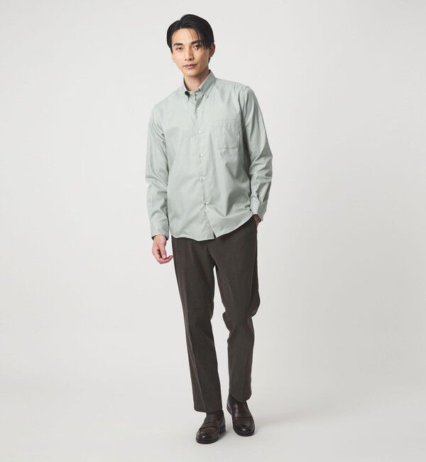 UNITED ARROWS green label relaxing「エブリット Cブラッシュド ヘリンボーン スナップ ボタンダウン シャツ -イージーアイロン・抗菌-」|シャツ・ブラウス|
