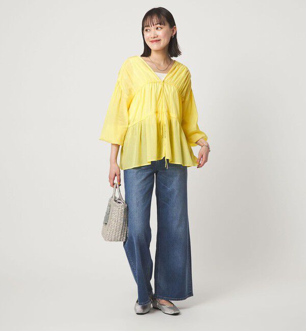 UNITED ARROWS green label relaxing「全方位映えギャザーブラウス」|シャツ・ブラウス|