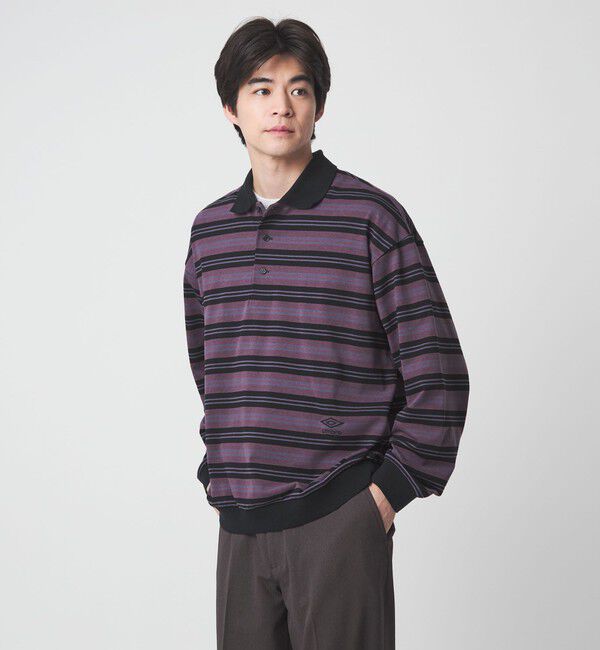 UNITED ARROWS green label relaxing「【別注】＜UMBRO＞ボーダー 長袖 ポロシャツ」|ポロシャツ|