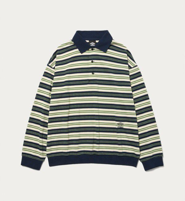 UNITED ARROWS green label relaxing「【別注】＜UMBRO＞ボーダー 長袖 ポロシャツ」|ポロシャツ|