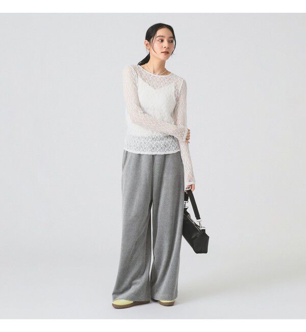 Ray BEAMS 「ストレッチレース クルーネック Tシャツ」|Tシャツ・カットソー|