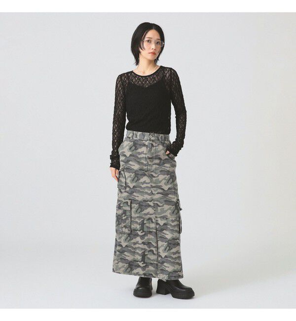 Ray BEAMS 「ストレッチレース クルーネック Tシャツ」|Tシャツ・カットソー|