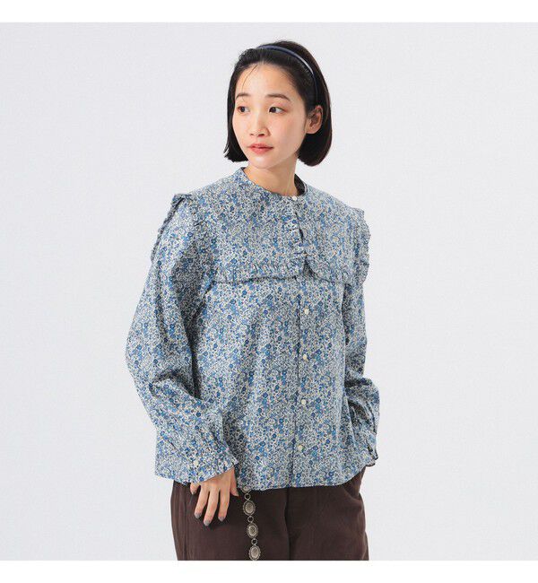 BEAMSBOY「リバティ デタッチ フリルカラー シャツ」|シャツ・ブラウス|