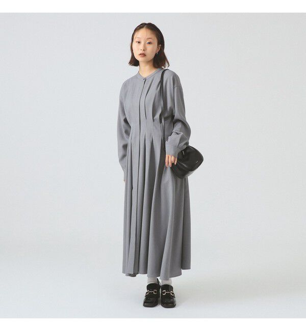 Ray BEAMS 「タックウエスト バンドカラー ワンピース」|ワンピース|