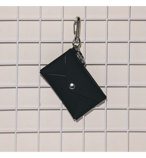 BEAMS「bPr BEAMS / ラバーレザー カードケース キーホルダー」|キーケース|BLACK