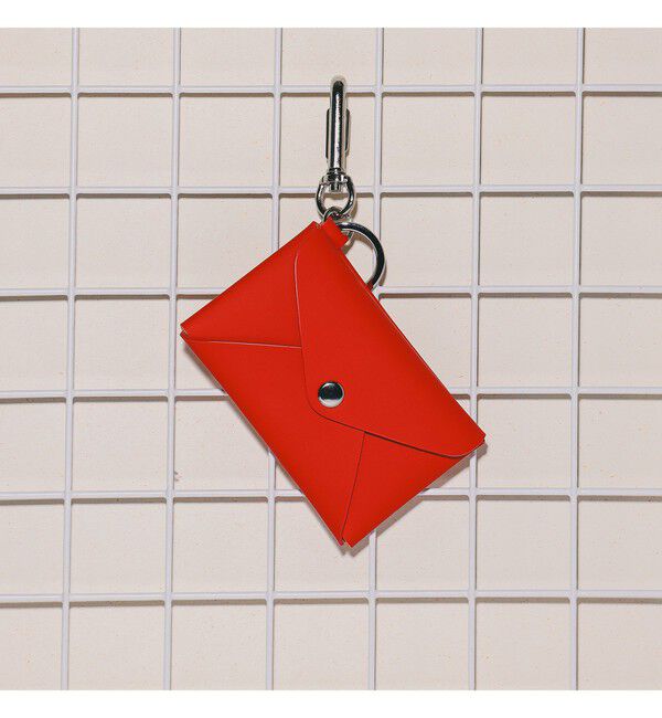 BEAMS「bPr BEAMS / ラバーレザー カードケース キーホルダー」|キーケース|RED