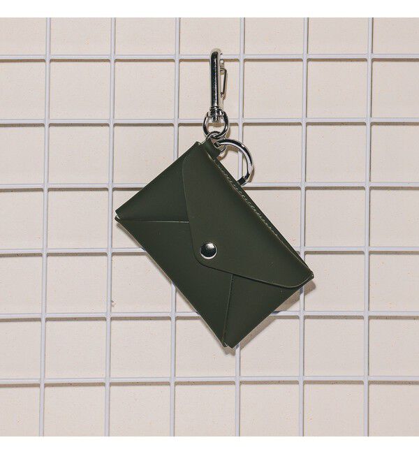 BEAMS「bPr BEAMS / ラバーレザー カードケース キーホルダー」|キーケース|KHAKI