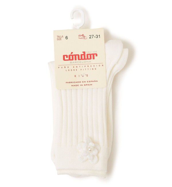 SHIPS KIDS「condor:フラワー リブ ソックス」|ソックス|ホワイト