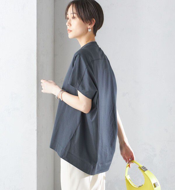SHIPS for women「SHIPS Primary NavyLabel:〈手洗い可能〉BIG Tシャツ」|Tシャツ・カットソー|