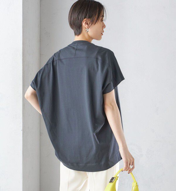 SHIPS for women「SHIPS Primary NavyLabel:〈手洗い可能〉BIG Tシャツ」|Tシャツ・カットソー|