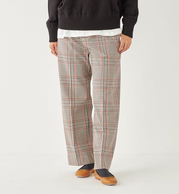 SHIPS Colors 「SHIPS Colors:〈洗濯機可能〉TR チェック タック ワイド パンツ」|スラックス|