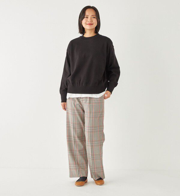 SHIPS Colors 「SHIPS Colors:〈洗濯機可能〉TR チェック タック ワイド パンツ」|スラックス|