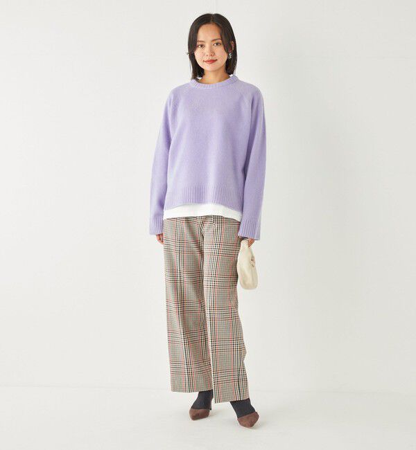 SHIPS Colors 「SHIPS Colors:〈洗濯機可能〉TR チェック タック ワイド パンツ」|スラックス|