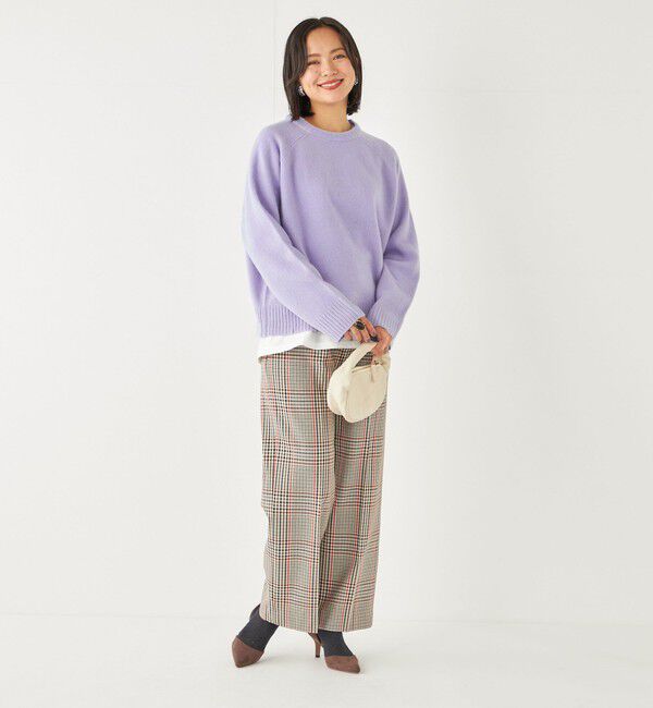 SHIPS Colors 「SHIPS Colors:〈洗濯機可能〉TR チェック タック ワイド パンツ」|スラックス|