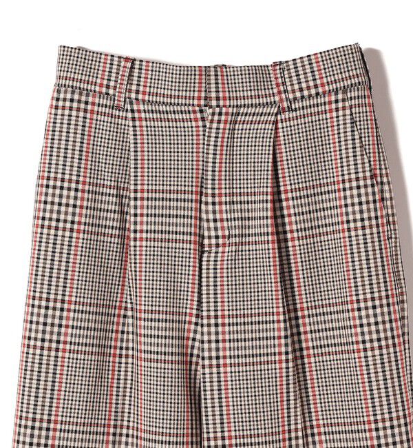 SHIPS Colors 「SHIPS Colors:〈洗濯機可能〉TR チェック タック ワイド パンツ」|スラックス|