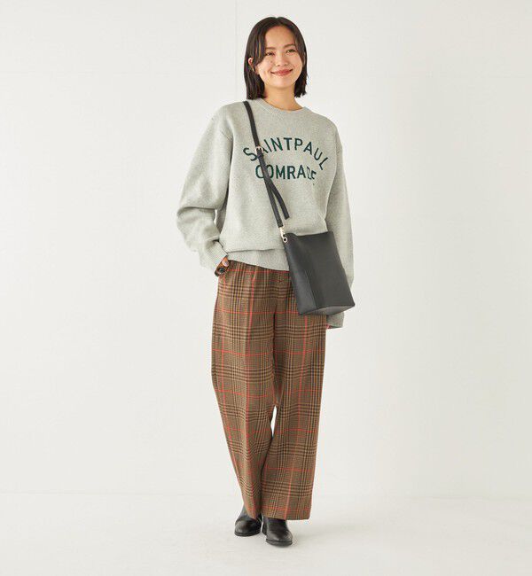 SHIPS Colors 「SHIPS Colors:〈洗濯機可能〉TR チェック タック ワイド パンツ」|スラックス|