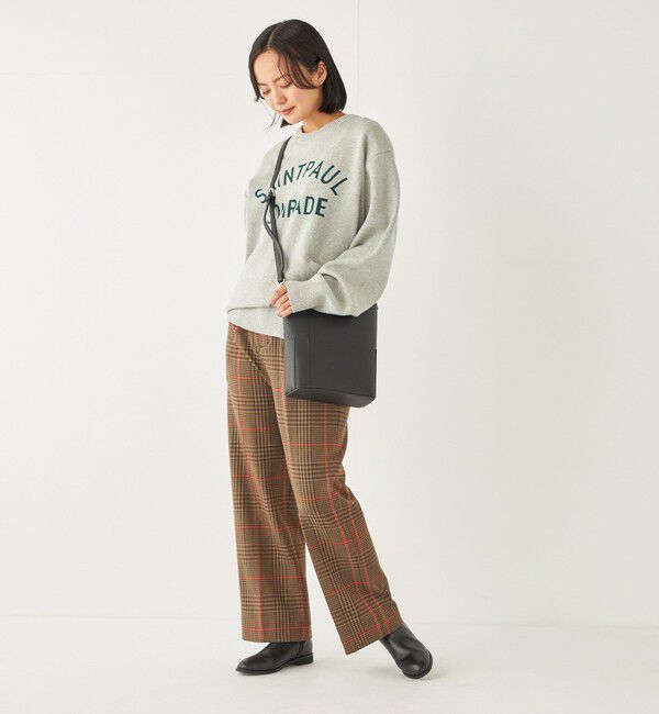 SHIPS Colors 「SHIPS Colors:〈洗濯機可能〉TR チェック タック ワイド パンツ」|スラックス|