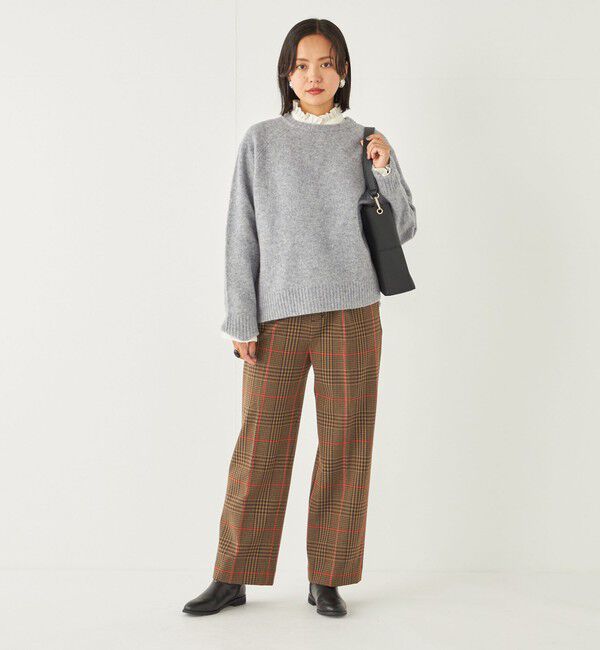 SHIPS Colors 「SHIPS Colors:〈洗濯機可能〉TR チェック タック ワイド パンツ」|スラックス|