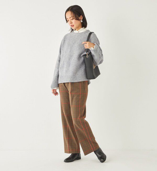 SHIPS Colors 「SHIPS Colors:〈洗濯機可能〉TR チェック タック ワイド パンツ」|スラックス|