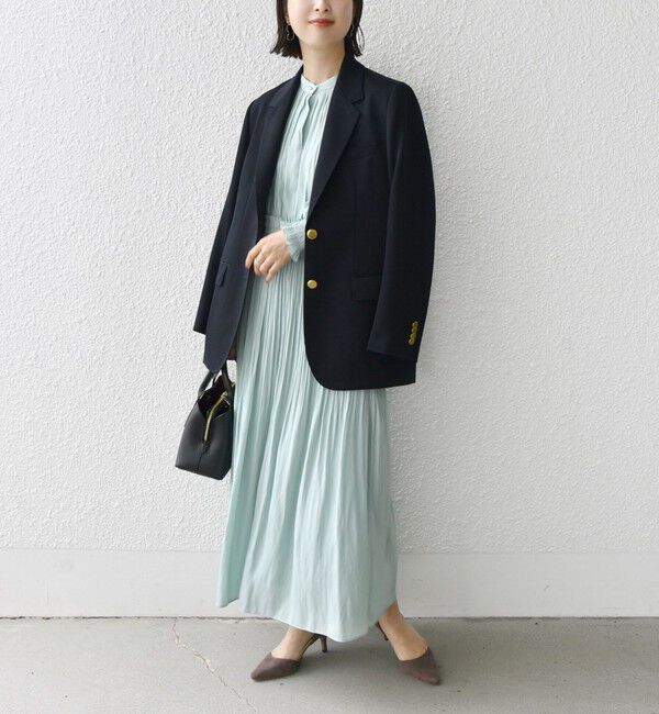 SHIPS for women「ウエスト シャーリング プリーツ ワンピース 24SS ◇」|ワンピース|