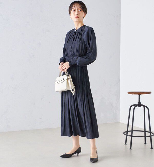 SHIPS for women「ウエスト シャーリング プリーツ ワンピース 24SS ◇」|ワンピース|