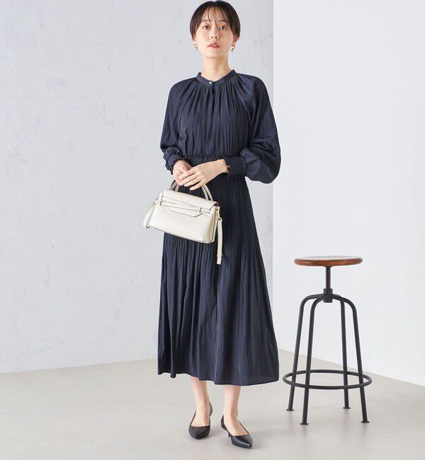 SHIPS for women「ウエスト シャーリング プリーツ ワンピース 24SS ◇」|ワンピース|