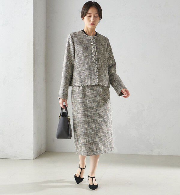 SHIPS for women「〈セレモニー対応可〉スラブ ツイード タイト スカート（セットアップ対応）」|タイト|