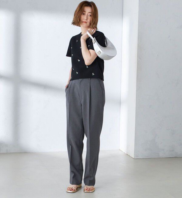 SHIPS for women「【WEB限定】〈手洗い可能〉ハイツイスト コットン ビジュー カノコ ニット」|プルオーバー|